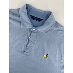 Masters Clubhouse Collection Polo Shirt Mens XL Blue Golf Cotton Blend Read
